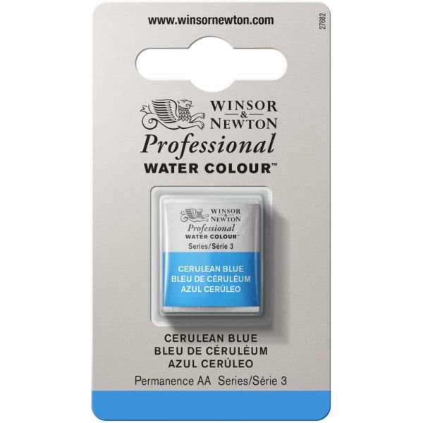 Demi-godet d’aquarelle extra-fine Winsor & Newton Pro – Bleu ceruleum 137 Série 3