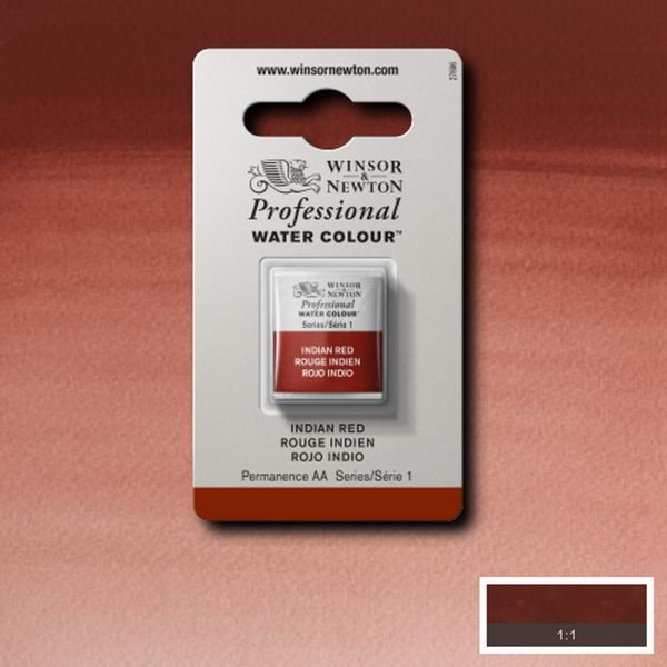 Demi-godet d’aquarelle extra-fine Winsor & Newton Pro – Rouge indien 317 Série 1
