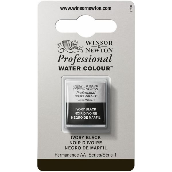 Demi-godet d’aquarelle extra-fine Winsor & Newton Pro – Noir d’ivoire 331 (Série 1)
