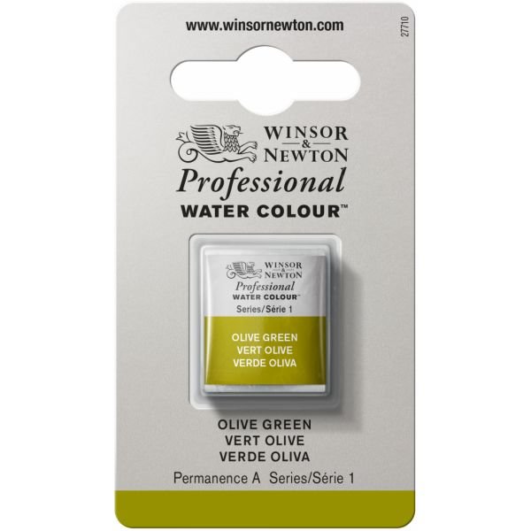 Demi-godet d’aquarelle extra-fine Winsor & Newton Pro – Vert olive 447 (Série 1)