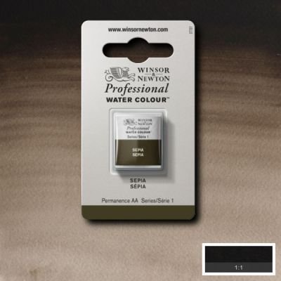 Demi-godet d’aquarelle extra-fine Winsor & Newton Pro – Sépia 609 Série 1