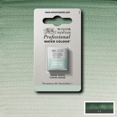 Demi-godet d’aquarelle extra-fine Winsor & Newton Pro – Terre verte 637 Série 1