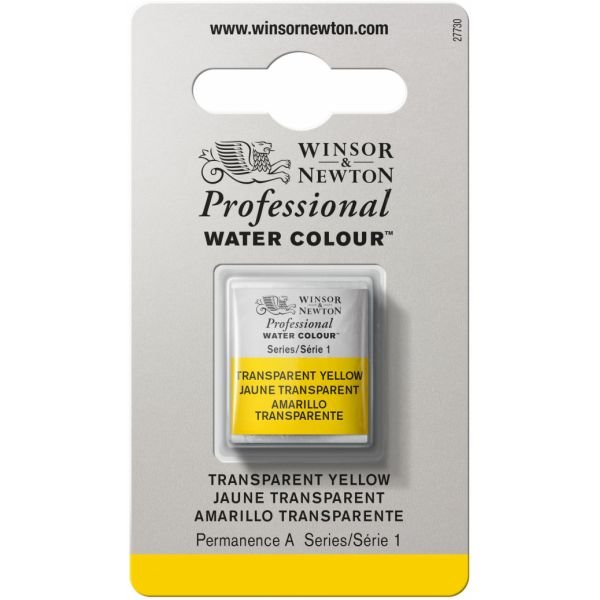 Demi-godet d’aquarelle extra-fine Winsor & Newton Pro – Jaune transparent 653 Série 1
