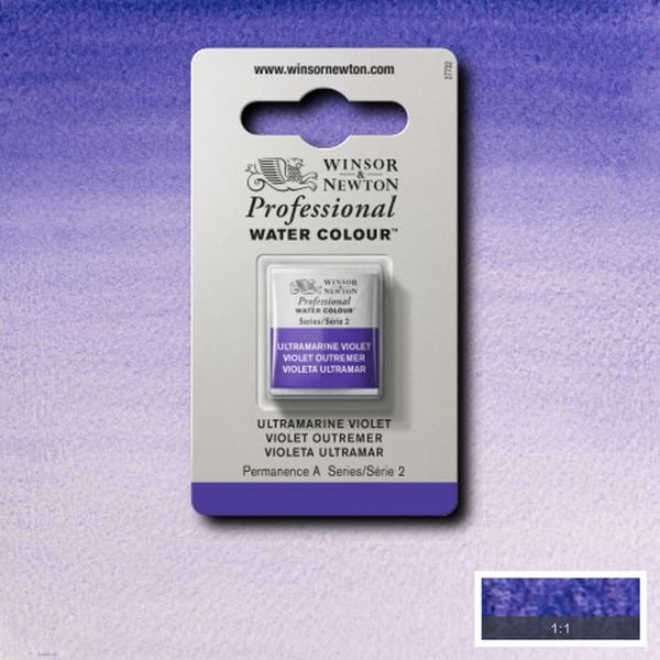 Demi-godet d’aquarelle extra-fine Winsor & Newton Pro – Violet outremer 672 Série 2
