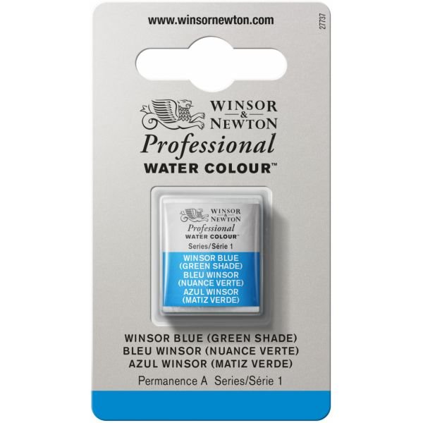 Demi-godet d’aquarelle extra-fine Winsor & Newton Pro – Bleu Winsor (nuance verte) 707 Série 1
