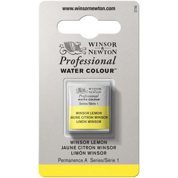 Demi-godet d’aquarelle extra-fine Winsor & Newton Pro – Jaune citron Winsor 722 Série 1