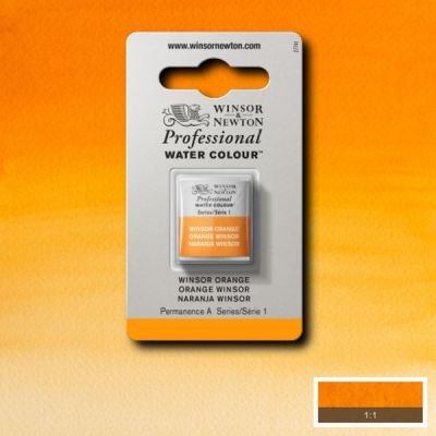 Demi-godet d’aquarelle extra-fine Winsor & Newton Pro – Orange Winsor 724 Série 1