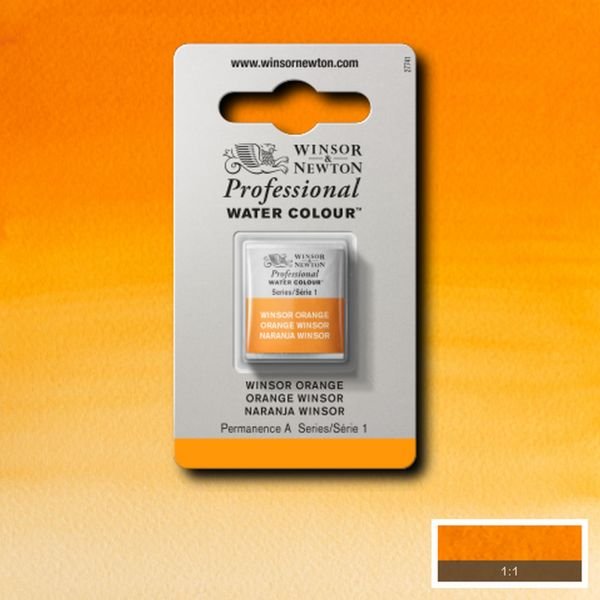 Demi-godet d’aquarelle extra-fine Winsor & Newton Pro – Orange Winsor 724 Série 1