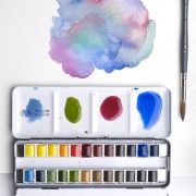 Coffret de 24 demi-godets d’aquarelle Winsor & Newton Pro