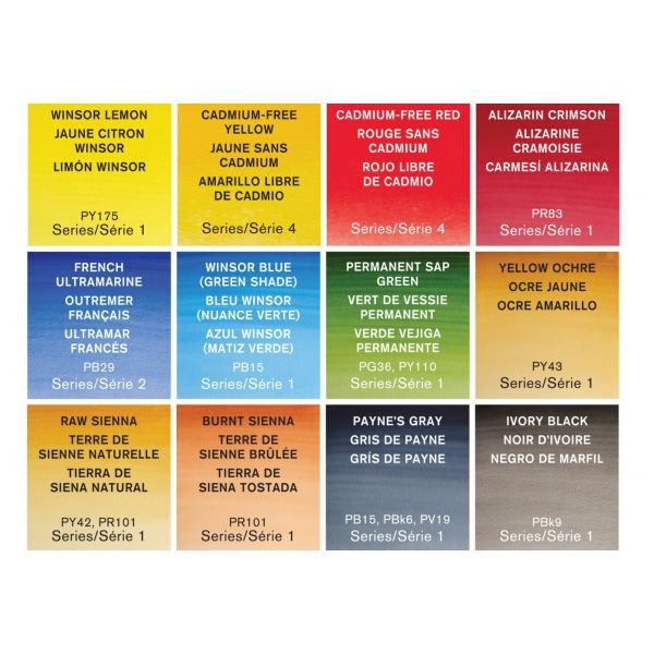 Coffret de 12 demi-godets d’aquarelle Winsor & Newton Pro