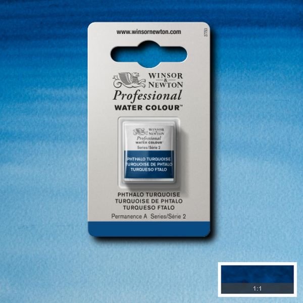 Demi-godet d’aquarelle extra-fine Winsor & Newton Pro – Turquoise phtalo 526 Série 2