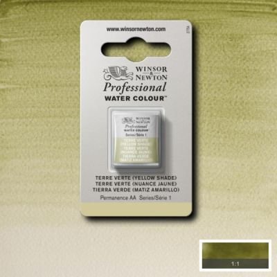 Demi-godet d’aquarelle extra-fine Winsor & Newton Pro – Terre verte (nuance jaune) 638 Série 1