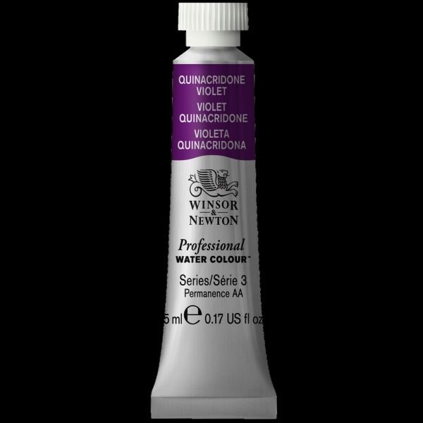 Tube d’aquarelle 5mL extra-fine Winsor & Newton Pro – Violet quinacridone 550 Série 3