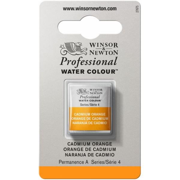 Demi-godet d’aquarelle extra-fine Winsor & Newton Pro – Cadmium orange 089 Série 4