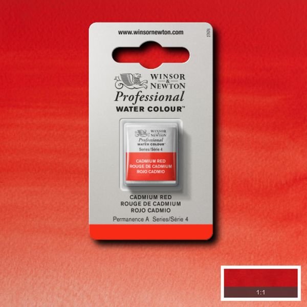Demi-godet d’aquarelle extra-fine Winsor & Newton Pro – Rouge de cadmium 094 162 Série 4