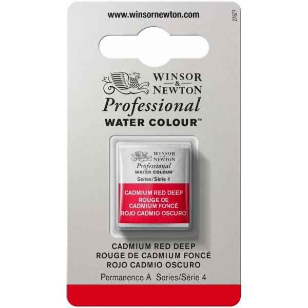 Demi-godet d’aquarelle extra-fine Winsor & Newton Pro – Rouge cadmium foncé 097 Série 4