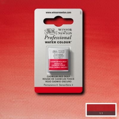 Demi-godet d’aquarelle extra-fine Winsor & Newton Pro – Rouge cadmium foncé 097 Série 4