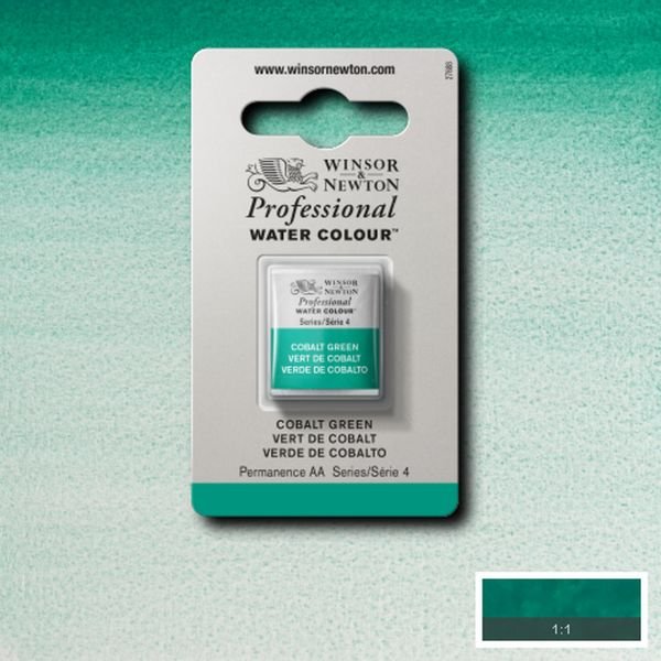 Demi-godet d’aquarelle extra-fine Winsor & Newton Pro – Vert cobalt 184 Série 4