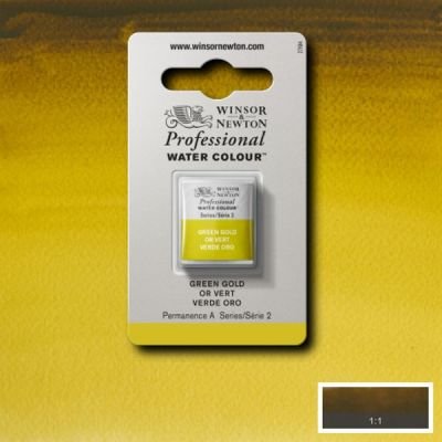 Demi-godet d’aquarelle extra-fine Winsor & Newton Pro – Or vert 294 (Série 2)