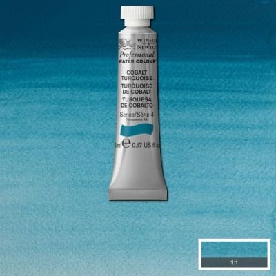 Tube d’aquarelle 5mL extra-fine Winsor & Newton Pro – Turquoise de cobalt 190 Série 4