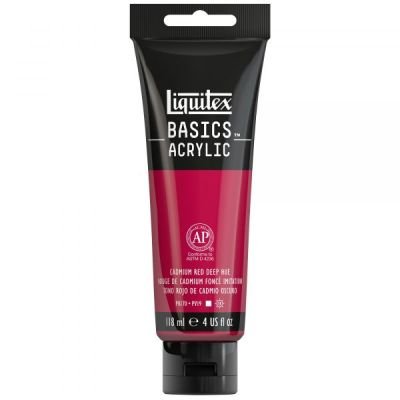 Tube de 118mL d’acrylique Basics – rouge cadmium foncé imitation