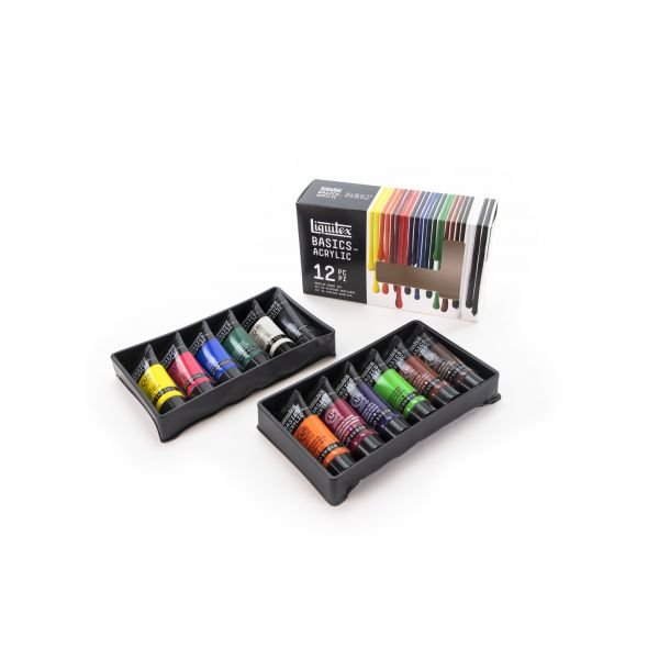 Pack de 12 tubes 22mL d’acrylique Basics