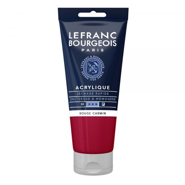 Tube d’acrylique fine 80mL Lefranc Bourgeois – Rouge carmin