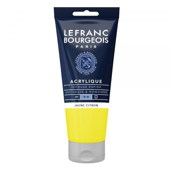 Tube d’acrylique fine 80mL Lefranc Bourgeois – Jaune citron