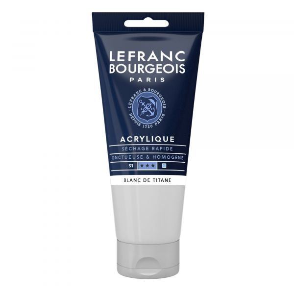 Tube d’acrylique fine 80mL Lefranc Bourgeois – Blanc de titane