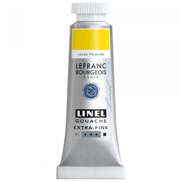 Tube de gouache 14mL Linel extra-fine – Jaune primaire (Série 1)