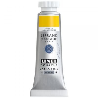 Tube de gouache 14mL Linel extra-fine – Jaune de cadmium moyen (Série 3)