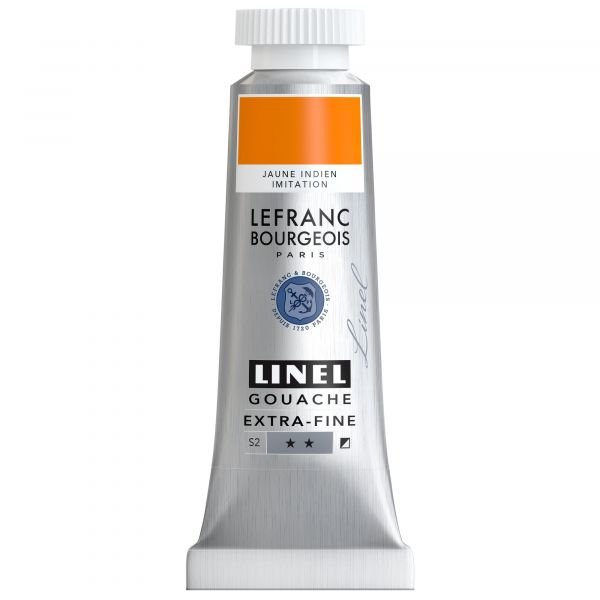 Tube de gouache 14mL Linel extra-fine – Jaune indien imitation (Série 2)