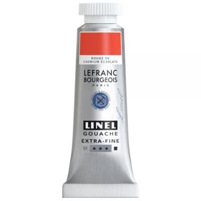 Tube de gouache 14mL Linel extra-fine – Rouge de cadmium écarlate (Série 3)