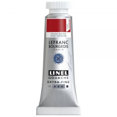 Tube de gouache 14mL Linel extra-fine – Rouge moyen sans cadmium (Série 3)