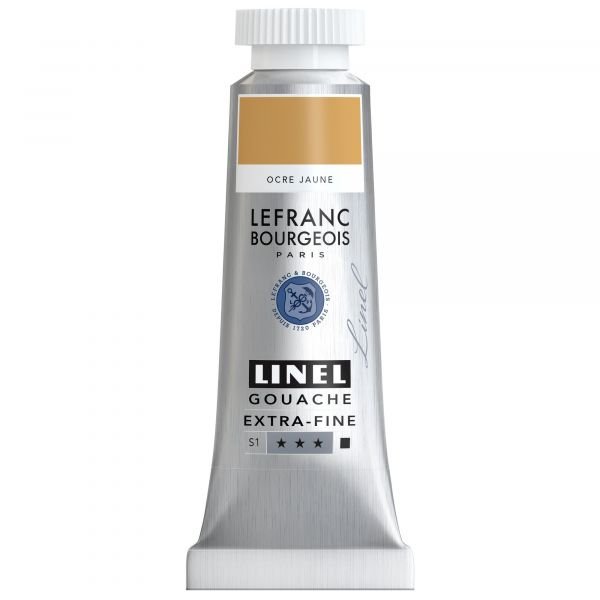 Tube de gouache 14mL Linel extra-fine – Ocre Jaune (Série 1)