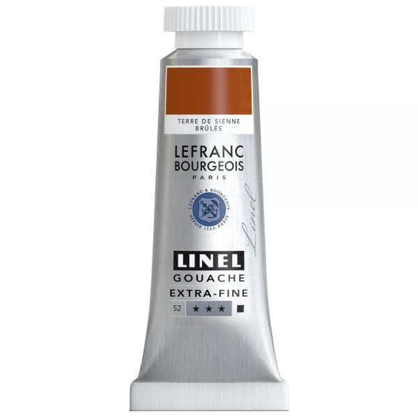 Tube de gouache 14mL Linel extra-fine – Terre de sienne brûlée (Série 2)