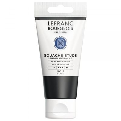 Tube de gouache qualité étude 80mL Lefranc Bourgeois noir