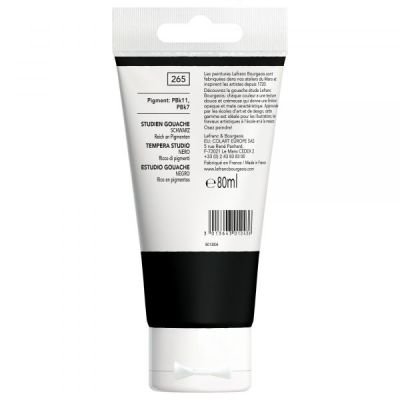 Tube de gouache qualité étude 80mL Lefranc Bourgeois noir