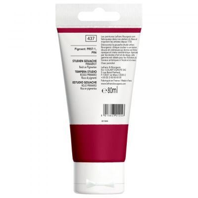 Tube de gouache qualité étude 80mL Lefranc Bourgeois rouge