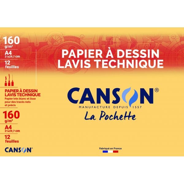 Pochette de feuilles Lavis Technique 160g format A4