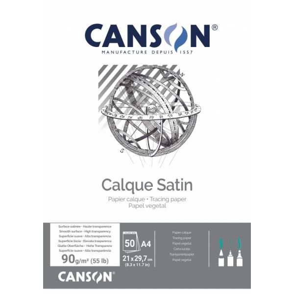 Bloc de 50 feuilles calque Canson 90g format A4