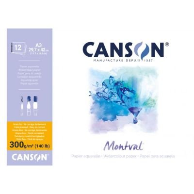 Bloc de papier aquarelle Montval A3 12 feuilles
