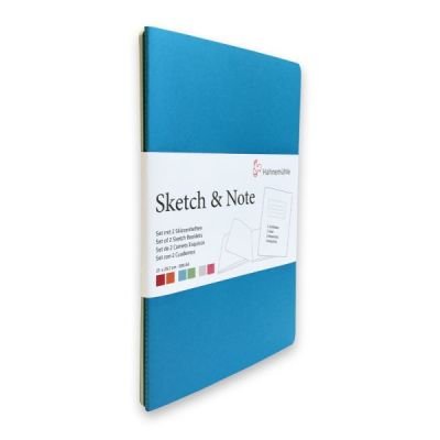 Sketch & notes lot de 2 carnets format A4 couverture Delphinium / Menthe