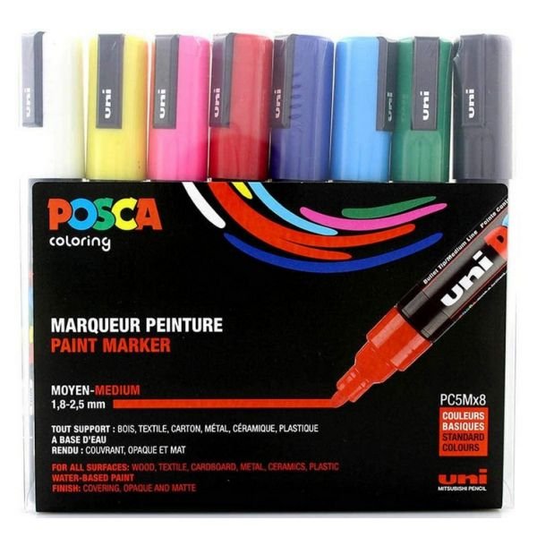SET 8 POSCA PC5M ASSORTIS