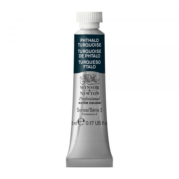 Tube d’aquarelle 5mL extra-fine Winsor & Newton Pro – Turquoise phtalocyanine 526 Série 2