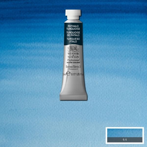 Tube d’aquarelle 5mL extra-fine Winsor & Newton Pro – Turquoise phtalocyanine 526 Série 2