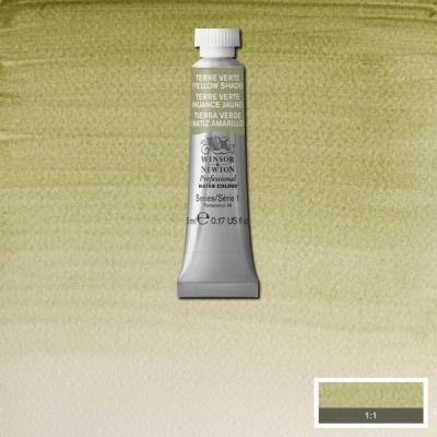 Tube d’aquarelle 5mL extra-fine Winsor & Newton Pro – Terre verte (nuance jaune) 638 Série 1