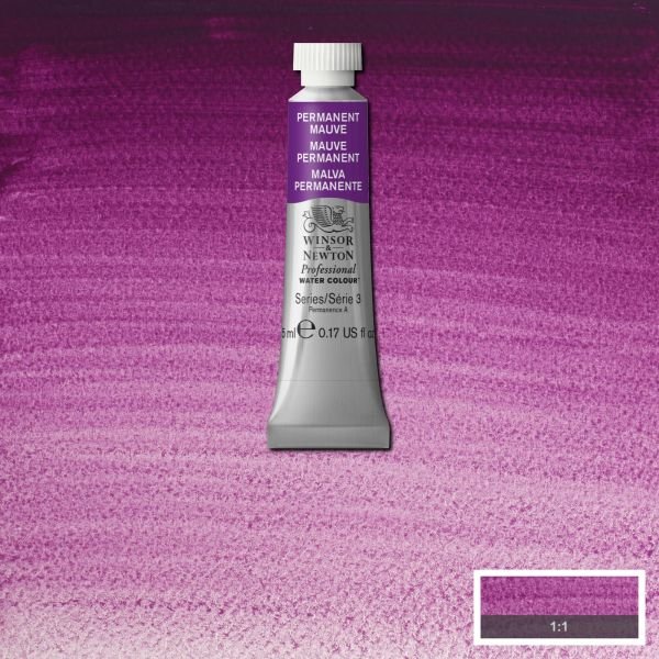 Tube d’aquarelle 5mL extra-fine Winsor & Newton Pro – Mauve permanent 491 Série 3