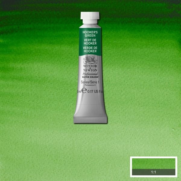 Tube d’aquarelle 5mL extra-fine Winsor & Newton Pro – Vert de Hooker 311 Série 1