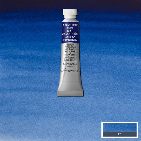 Tube d’aquarelle 5mL extra-fine Winsor & Newton Pro – Bleu d’Indanthrène 321 Série 3